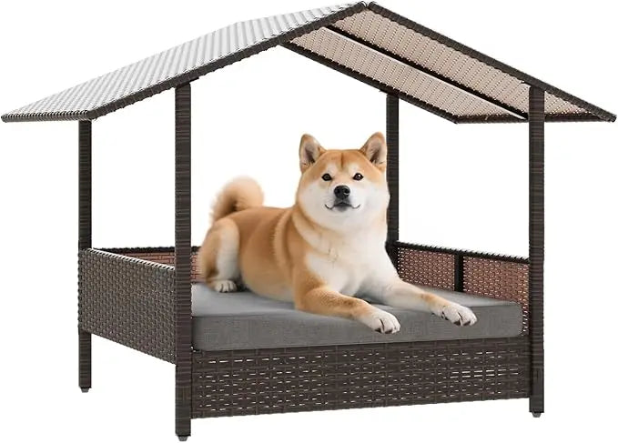 Wicker Dog Bed House