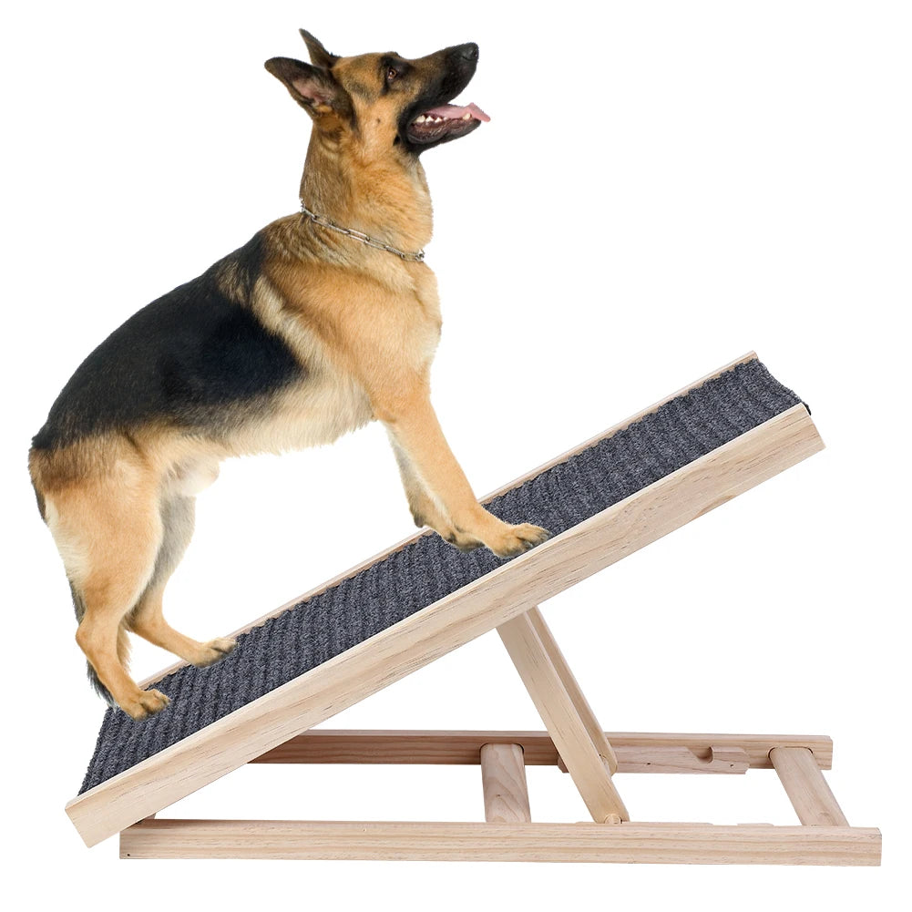 Adjustable, Portable Wooden Dog Ramp