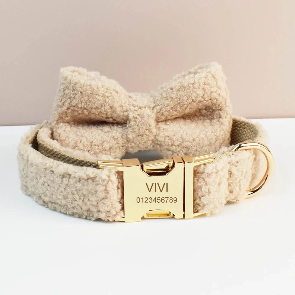 Velvet Dog Collar And Leash Set