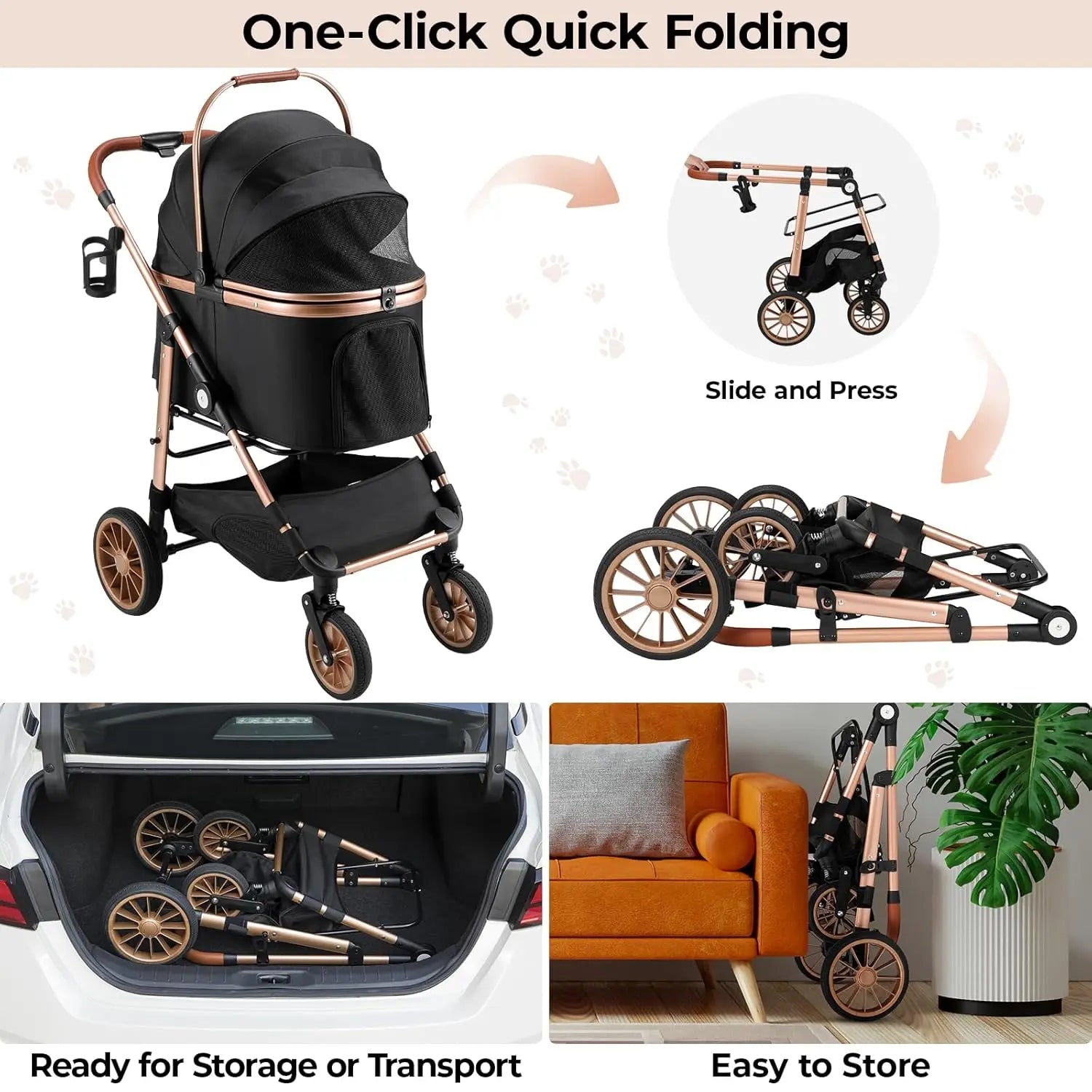 Shock Absorption Dog Stroller
