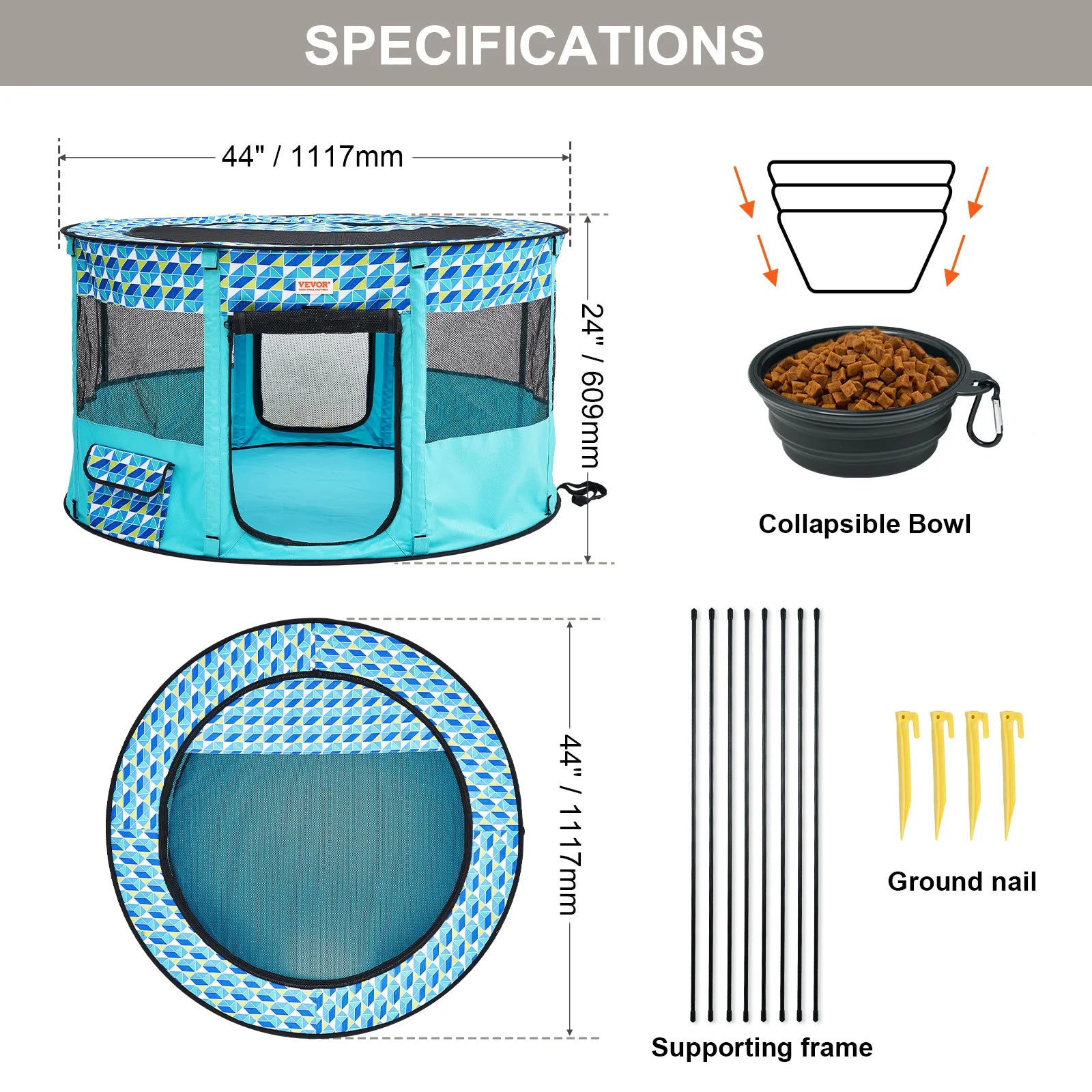 VEVOR Portable Pet Playpen
