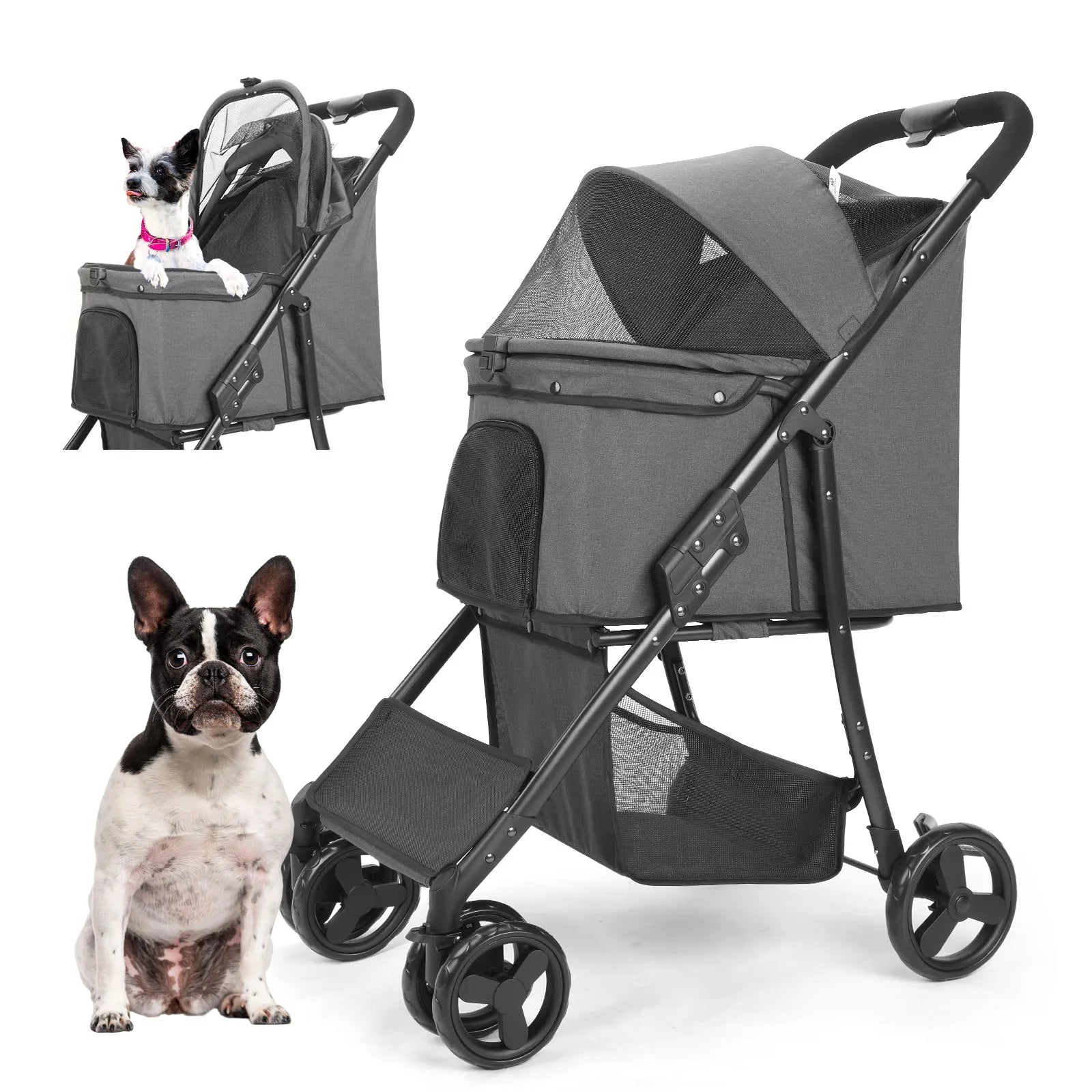 Pet Stroller 360 Rotate with Brakes