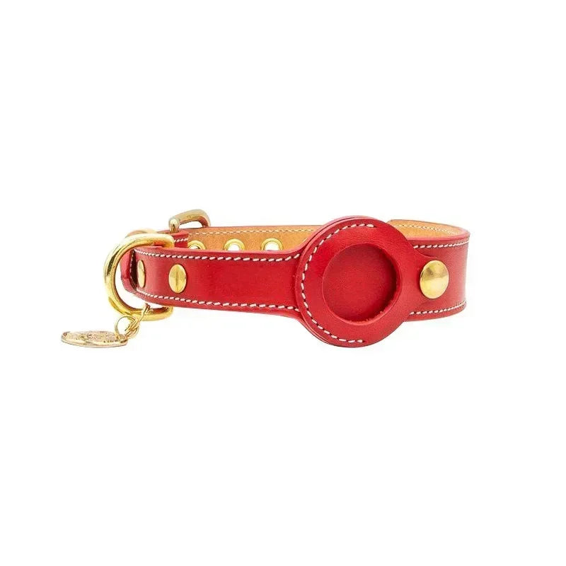 Genuine Leather Airtags Collar