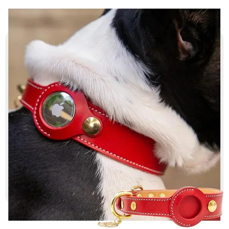 Genuine Leather Airtags Collar