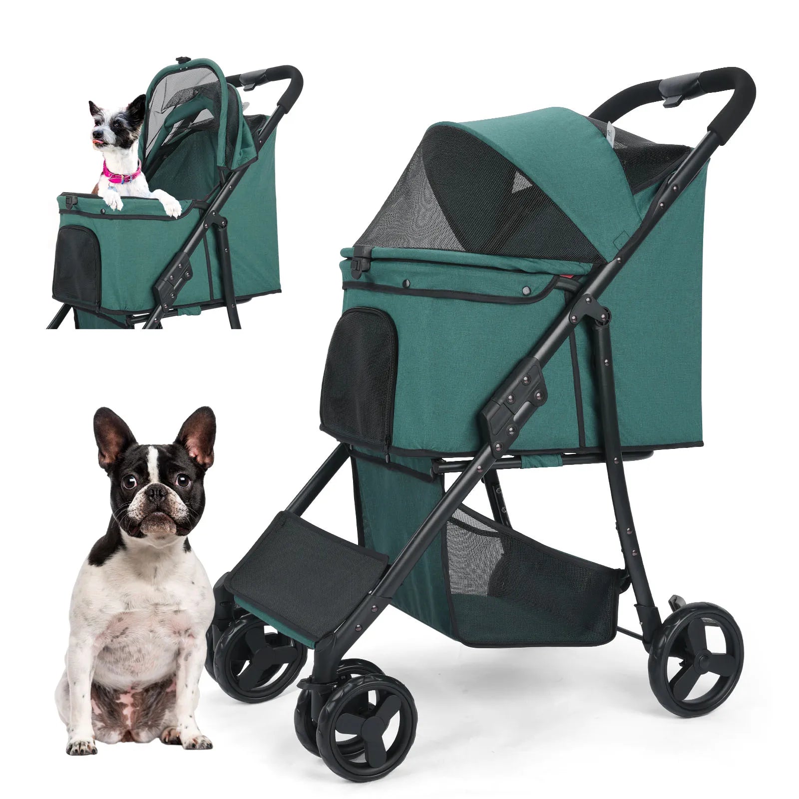 Pet Stroller 360 Rotate with Brakes