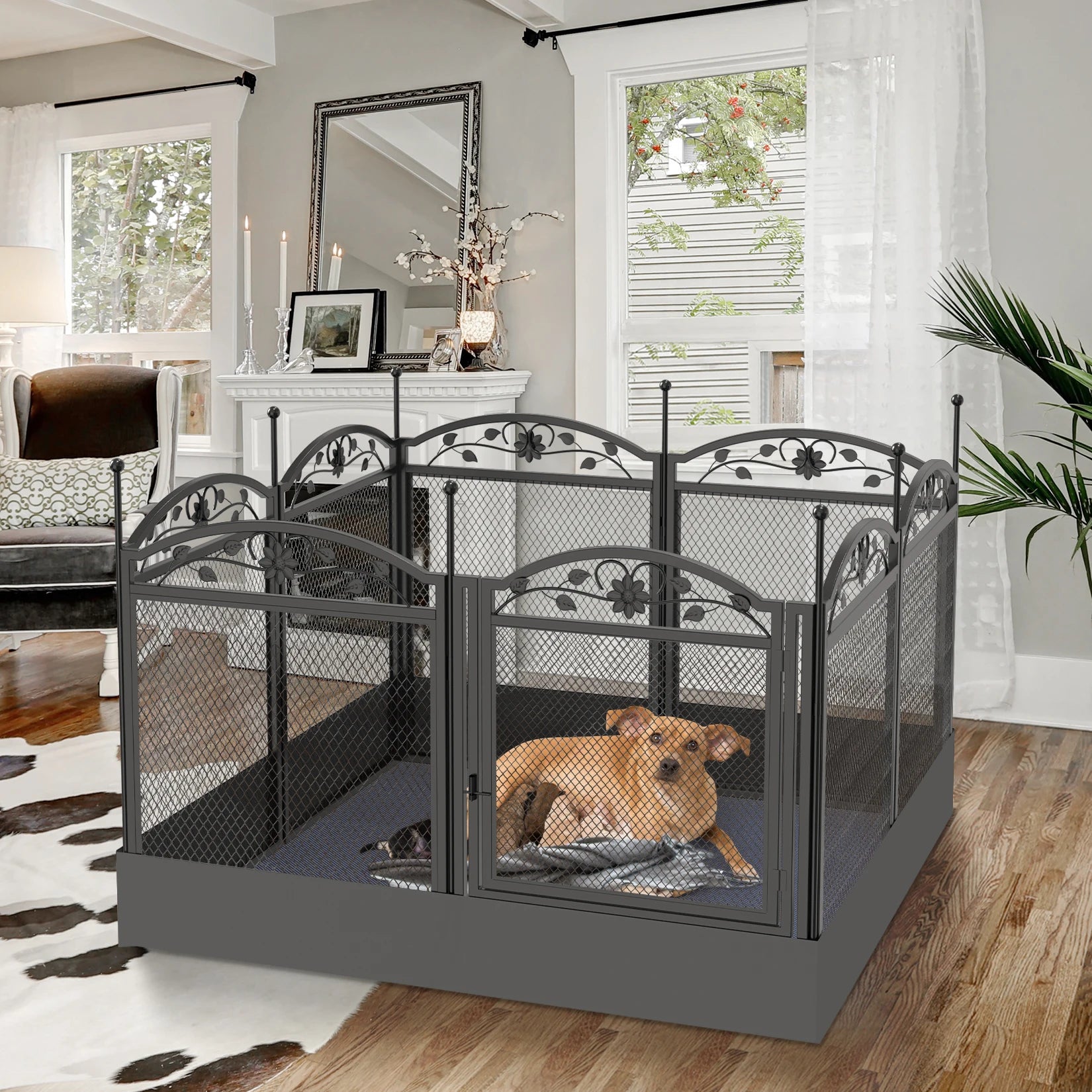 Dog Playpen Fence Detachable Play Pen  with Waterproof Fertility Pad