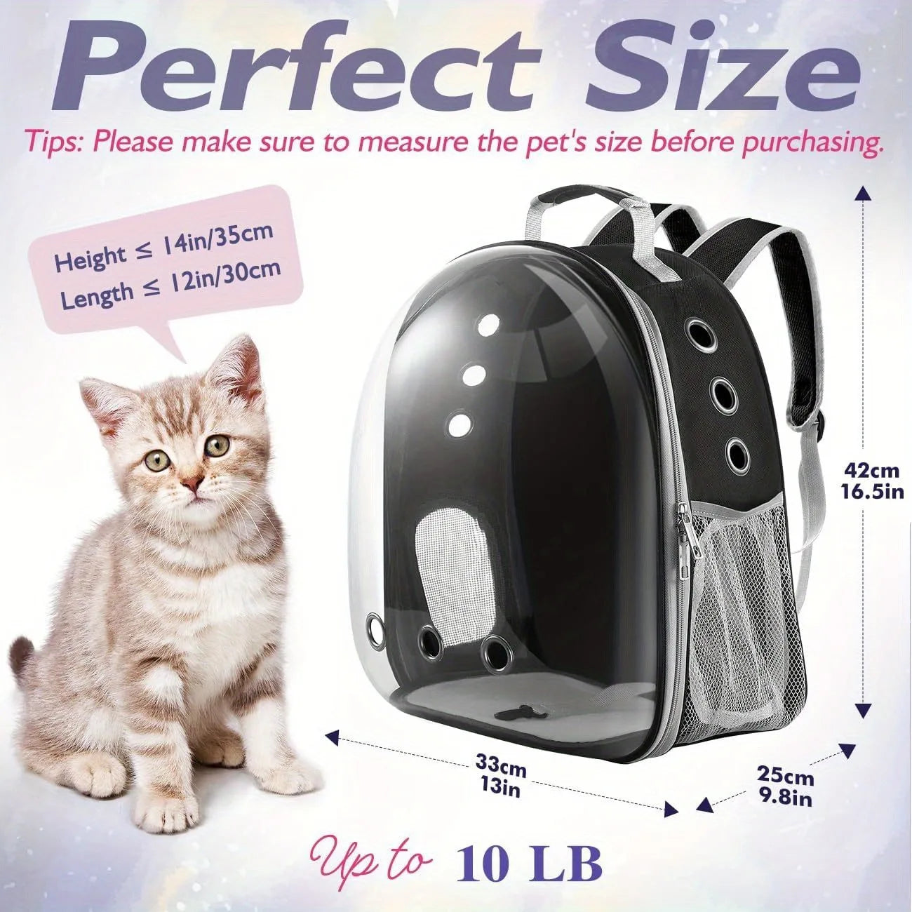 Backpack Carrier for Small Medium Pets