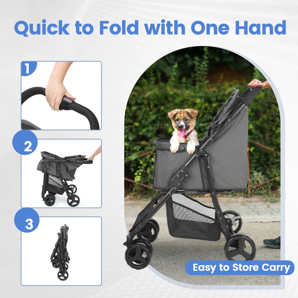 Pet Stroller 360 Rotate with Brakes