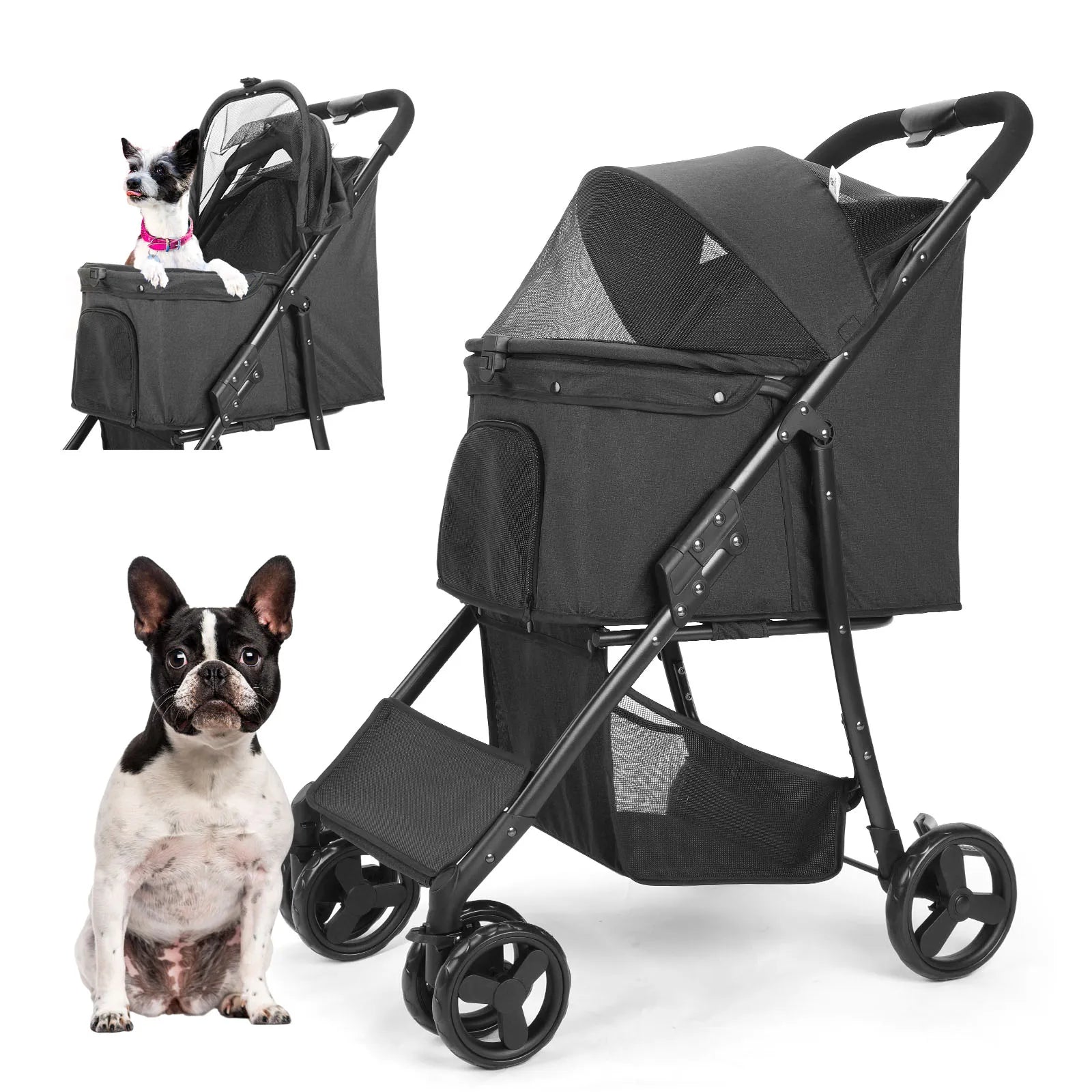Pet Stroller 360 Rotate with Brakes