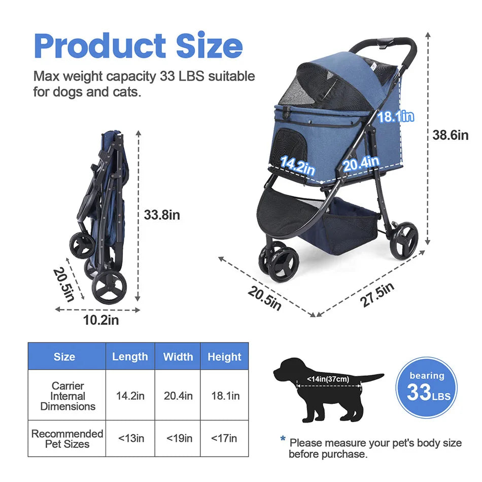 Collapsible Pet Stroller
