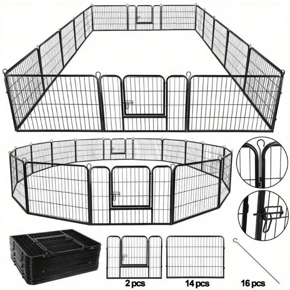 16 Panel Heavy Duty Metal Dog Crate
