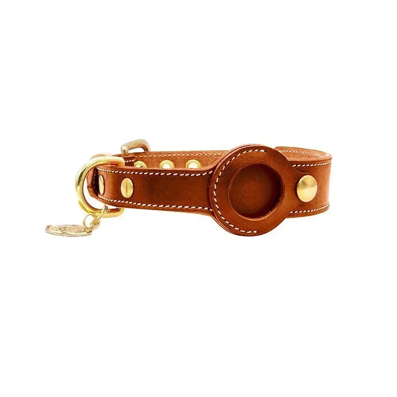 Genuine Leather Airtags Collar