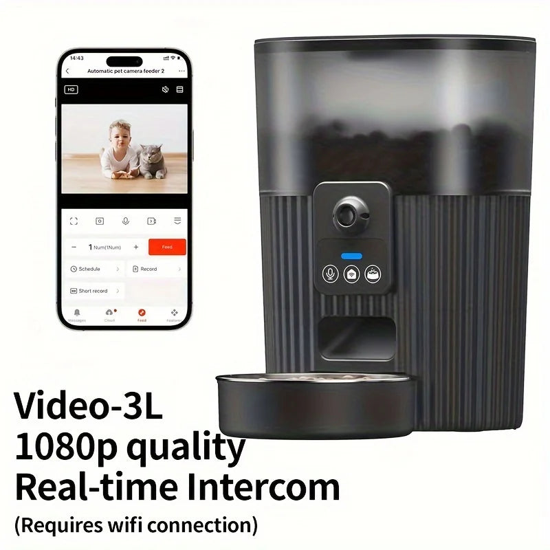 Automatic pet food dispenser w/remote
